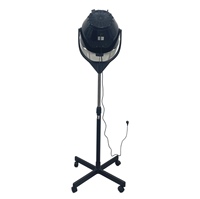Équipement Professionnel pour Salon de Coiffure, Casque Séchoir Chauffant Mobile sur Pied Noir pour Barbershop