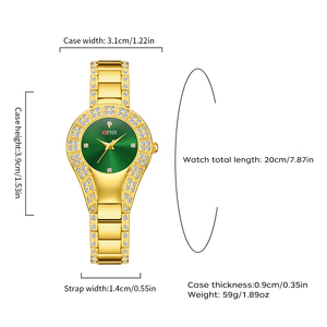 Montre à quartz pour femme OFNS 7219, cadran en alliage effet soleil, étanche, montre-bracelet tendance - Product Image 5