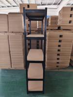 Estante de Almacenamiento de Acero de 5 Niveles Negro para Garaje o Almacén, Estantes Metálicos sin Pernos
