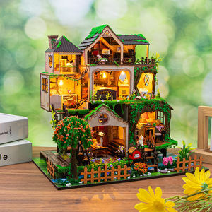 DIY Cottage Fairy Tale Forest, modèle <span class=keywords><strong>de</strong></span> <span class=keywords><strong>construction</strong></span> <span class=keywords><strong>de</strong></span> support <span class=keywords><strong>de</strong></span> livre <span class=keywords><strong>en</strong></span> bois à assembler <span class=keywords><strong>en</strong></span> 3D, 37.8x9x32.7cm, jouet cadeau pour les plus <span class=keywords><strong>de</strong></span> 14 ans - Product Image 2