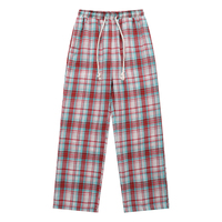 LEDUO Vêtements pour hommes Qualité Logo personnalisé Taille élastique Pantalon à carreaux Pantalon avec long cordon de serrage pour hommes