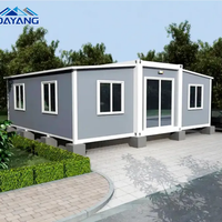 Maison conteneur sécurisée préfabriquée pliable et extensible, résistante aux ouragans, de 20 pieds ou 40 pieds, 5 chambres avec salle de bain et cuisine