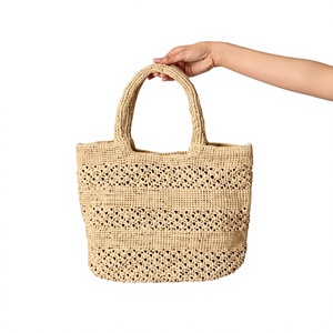 HOT SELLING Vintage Durable Large Capacity Foldable Lightweight Rattan Handbag Woven Summer <b>Beach</b> <b>Bag</b> <b>Women</b> Travel Shopping - Product Image 1