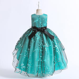 Haute qualité <span class=keywords><strong>belle</strong></span> princesse robes de fête d'<span class=keywords><strong>anniversaire</strong></span> pour les filles vêtements à volants d'été pour bébés et enfants motif solide - Product Image 5