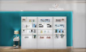 Benutzer definierte <span class=keywords><strong>LED</strong></span>-Beleuchtung Beauty Furniture Kosmetik Vitrine Großhandel Kosmetik <span class=keywords><strong>Display</strong></span> Makeup Store Vitrine - Product Image 4