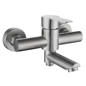 Robinet de douche triple en acier inoxydable avec vanne chaud/froid pour baignoire et douche, entrée/sortie 4 points - Product Image 2