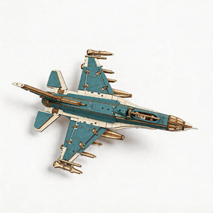 Puzzle 3D in Legno Personalizzato Dettagliato di Aereo da Combattimento, Gioco di Logica Interattivo per Esposizione Decorativa - Product Image 2