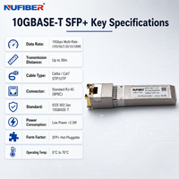 10GBASE-T SFP+ 10G RJ45 Modul Transceiver Ethernet Tembaga 30m Cat6a Cat7 Negosiasi Otomatis Hot Pluggable Plug and Play