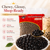 Perles de tapioca BOBA, lot de 3 saveurs, 900g/1kg, texture moelleuse et brillante, certifiées HACCP ISO QS, directement de l'usine OEM pour le bubble tea