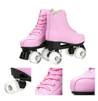 Patins à roulettes personnalisables EACH pour adultes et filles, niveau professionnel, avec lumières clignotantes, en PU, pour la location et l'utilisation sur piste.