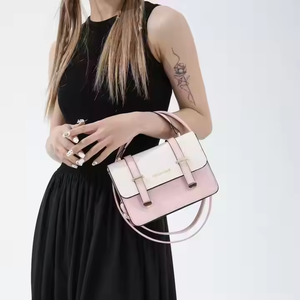 Women's PU <b>Leather</b> Square <b>Messenger</b> <b>Bag</b> Customizable Candy Color with Zipper Closure Star Pattern Fashionable Lady Style - Product Image 2