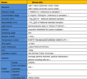 Winner 802 Accélérateur de photons Analyseur de taille de particules laser DLS pour les tests de <span class=keywords><strong>nano</strong></span>-matériaux - Product Image 6