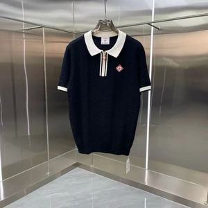 Maglione a Righe con Colletto Polo a Maniche Corte, Casual e Comodo, Versione di Alta Qualità per Uomo - Product Image 5