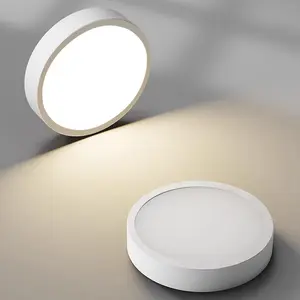 Luce del pannello a Led luce del pannello di alluminio rivestimento superficie montato soffitto pentola 12W 18W 24W rotondo nero minimalista 80 AC 85-265V