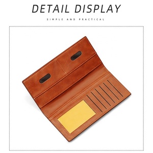 Wholesale Custom Long PU Leather Credit Card Wallet for Men and Women with ID Window Cash Money - Product Image 4