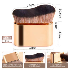 Nouvelle Arrivée Pinceaux Cosmétiques Véganes <span class=keywords><strong>de</strong></span> Luxe à Marque Blanche Durables Portables Corps Doré Brillant <span class=keywords><strong>Pinceau</strong></span> <span class=keywords><strong>de</strong></span> Maquillage Unique pour <span class=keywords><strong>Fond</strong></span> <span class=keywords><strong>de</strong></span> <span class=keywords><strong>Teint</strong></span> - Product Image 3