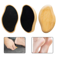 Râpe à pieds en bois de bambou et verre nano pour éliminer les peaux mortes et les callosités, planche Gua Sha en bois pour talons et pieds
