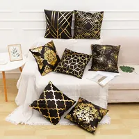 Fodera per cuscino da tiro con timbro in oro fodera per cuscino decorativo per la casa Amazon vendita calda