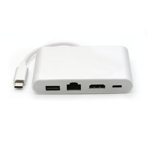 2020 nouveauté 4 en 1 hub USB-C USB-C vers <span class=keywords><strong>HDMI</strong></span> USB 2.0 RJ45 avec boîtier en métal de charge PD pour ordinateur portable - Product Image 2