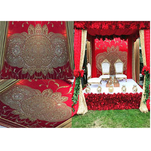 Maharani Wedding Stage <b>Embroidered</b> Backdrops Traditional Indian Wedding <b>Embroidered</b> Backdrops Hindu Wedding <b>Embroidered</b> <b>Curtains</b> - Product Image 1