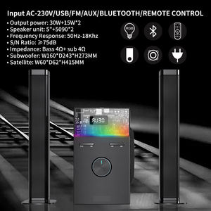Sistema de Altavoces 2.1 con Subwoofer para el Hogar, Compatible con CKD/SKD, Audio Multimedia para Computadora, RGB, Bluetooth, con Bajos Potentes - Product Image 2