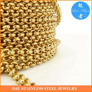 18K זהב מצופה נירוסטה עגול בלצ 'ר שרשרת עבור תכשיטי ביצוע מפעל סיטונאי - Product Image 2