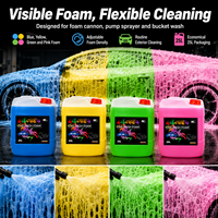 Espuma Concentrada de Lavado de Autos de 25L en Colores Azul, Amarillo, Verde y Rosa, Espuma de Nieve para Pistola de Espuma, Rociador y Cubeta de Lavado