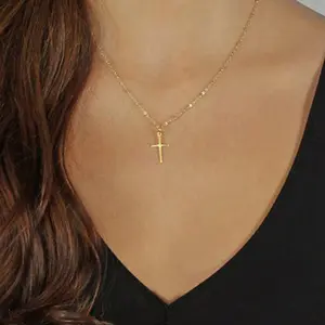 Fashion Cross Pendant Necklace Creative Simple Stylish Alloy Women's Jewelry Wholesale