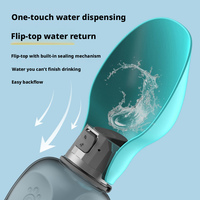 Bouteille d'eau portable en silicone pour chien, grande capacité, couvercle rabattable, retour d'eau à une touche, anti-fuite, solide, pour la marche et la randonnée en extérieur
