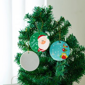 Ornements en céramique ronds de 3 pouces pour la décoration de Noël, couleur personnalisée, impression UV/sublimation, vente en gros d'usine - Product Image 2