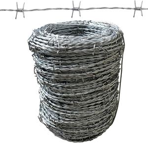 Regang tinggi baja tahan karat <span class=keywords><strong>13</strong></span> <span class=keywords><strong>Gauge</strong></span> kawat berduri 200meter 500meter gulungan kawat Barb