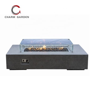 Big Size Stainless Steel <strong>Outdoor</strong> Linear <strong>Fire</strong> Pit Burner Original Concrete Gray Rectangle <strong>Fire</strong> <strong>Table</strong> - Product Image 2
