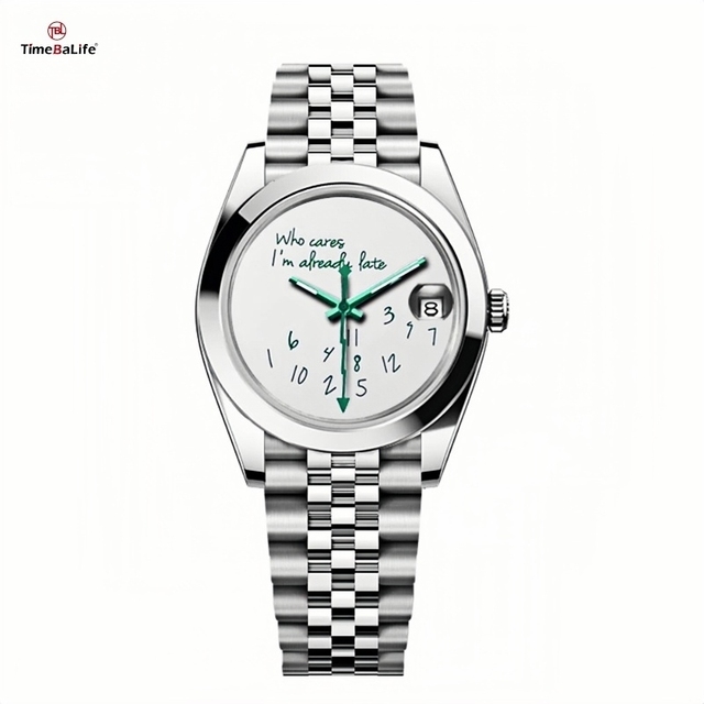 OEM Custom Who Cares Im Already Late Watch Seik NH35 Men Watch 39mm Automatic Mechanical Movement Waterproof Sapphire Wristwatch