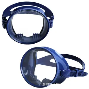 Filipijnen Hot Selling Round Anti Fogging Black Freediving Gehard Glas Lens Grappig Scuba Full Face Dive Ovaal Duikmasker