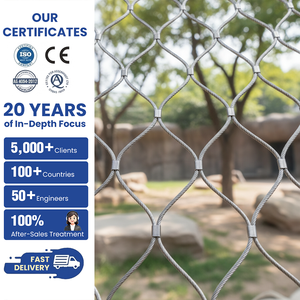 Filet <span class=keywords><strong>de</strong></span> protection flexible en câble d'acier inoxydable pour enclos d'animaux <span class=keywords><strong>de</strong></span> zoo, volières et balustrades à câbles X-Tend à embouts - Product Image 1