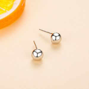 Pendientes de botón clásicos minimalistas de plata de ley S925 pulida con burbujas, versión de cobre personalizable, regalo de San Valentín para mujer - Product Image 2