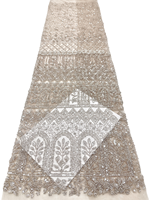 Tissu de mariée NI.AI en dentelle à sequins, tissu en dentelle à sequins coloré pour fête de mariage