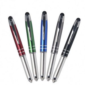 Wholesale Custom PS-20250829-15 Three-in-One <b>Multi</b>-Functional Metal Ballpoint <b>Pen</b> LED Light Custom Logo <b>Multi</b>-<b>Colored</b> 0.7 mm Tip - Product Image 1