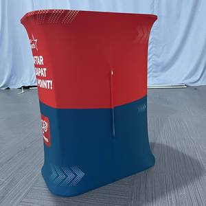 Retractable Automatic <strong>Pop</strong> <strong>up</strong> Table Tension Fabric <strong>Pop</strong> <strong>up</strong> Podium Booth Counter - Product Image 4