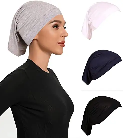 Grosir Modal Topi Jilbab Mini Warna Solid Underscarf Headwear Topi Turban Penutup Kepala Tabung Kustom Bonnet