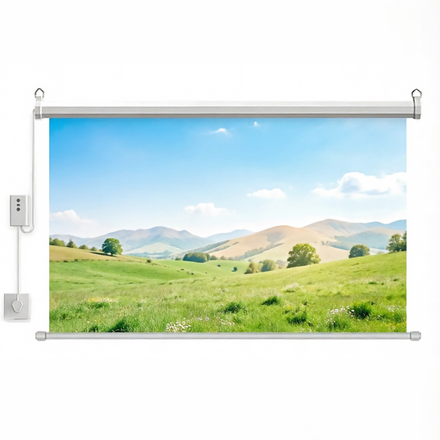 100Inch16:9 Dual Front Rear Projection Motorized Screen Translucent Cloth Silent for Commercial Hall Exhibition Projector Screen