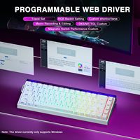 Clavier de jeu mécanique AULA Hero 68 touches avec interrupteurs à axe magnétique, rétroéclairage RGB, touches PBT, design compact, filaire pour PC