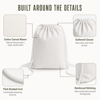Sac à dos en toile de coton personnalisé avec cordon de serrage, organiseur de cosmétiques, rangement pour bijoux, sac à jouets, sac de voyage avec logo personnalisé