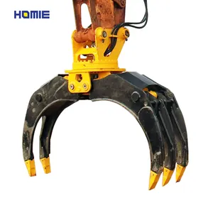 Case Scrap Dispose Waste Log Wood Rock Earth Moving Hydraulic Rock Grapple Log Grapple For Excavator