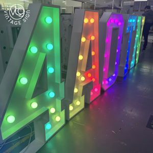 LED 숫자 조명 Marquee 편지 Mr & Mrs 공장 사용자 정의 조명 사인 웨딩 장식 - Product Image 3