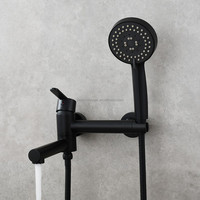 Ensemble de robinetterie de douche murale chromée 3 fonctions pour salle de bain