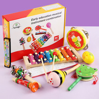 Combinaison d'instruments de musique à percussion Orff en bois PE durable unisexe pour enfants