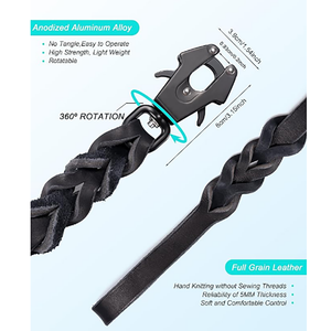 Henshine Popular alta resistencia peso ligero fácil de operar cuero de grano completo multicolor disponible correa de perro personalizada - Product Image 3