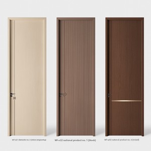 Cửa gỗ rắn hiện đại của nhà máy sản xuất với màn hình thép không gỉ chống ẩm & chống côn trùng cho phòng ngủ - Product Image 6