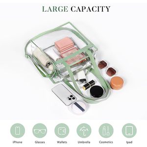 Clear <b>Tote</b> <b>Bag</b> Stadium Approved Game Day Satchel <b>Bag</b> with Reinforced Strap for Concert <b>Work</b> Sport - Product Image 5